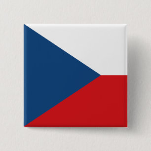 Button with Flag of Czechia