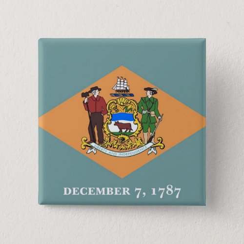 Button with Flag of Delaware