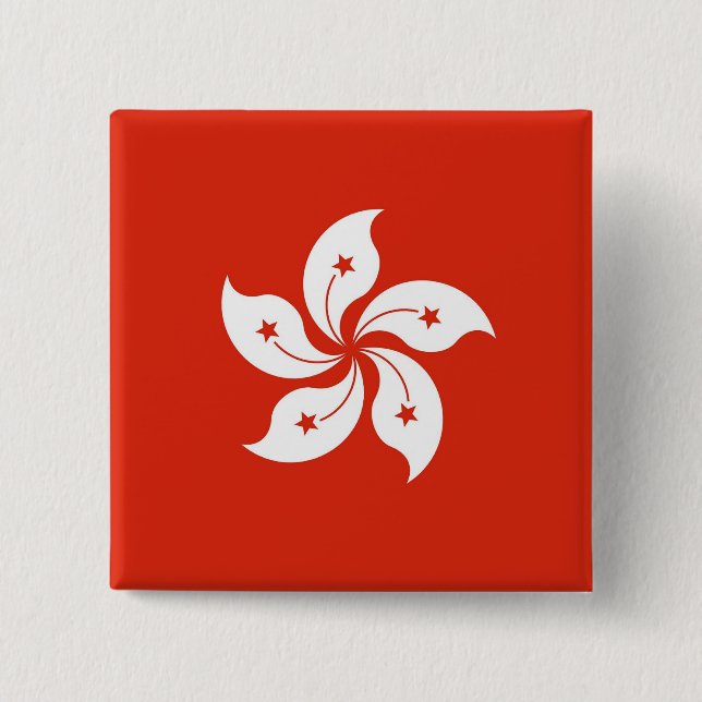 Button with Flag of Hong Kong, China (Front)
