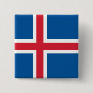 Button with Flag of Iceland
