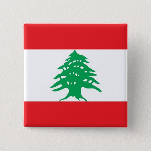 Button with Flag of Lebanon