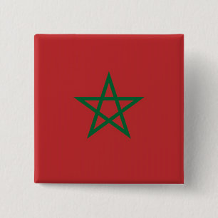 Button with Flag of Morocco