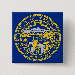 Button with Flag of Nebraska