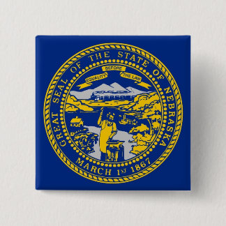 Button with Flag of Nebraska