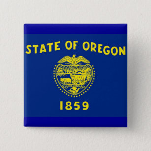 Button with Flag of Oregon