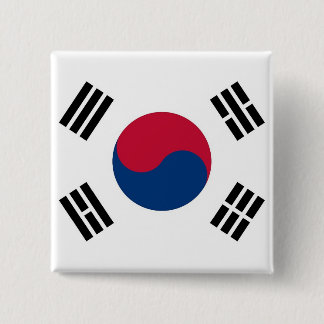 Button with Flag of South Korea