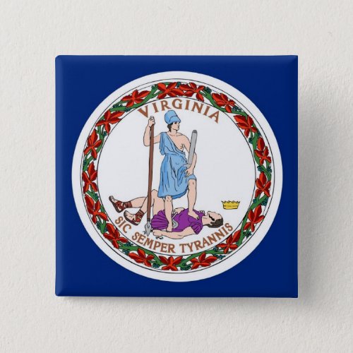 Button with Flag of Virginia