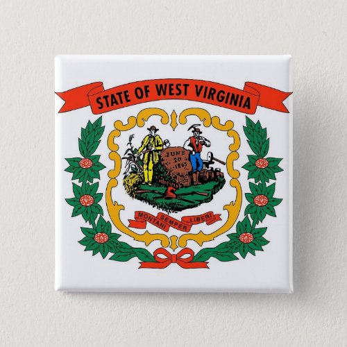 Button with Flag of West Virginia