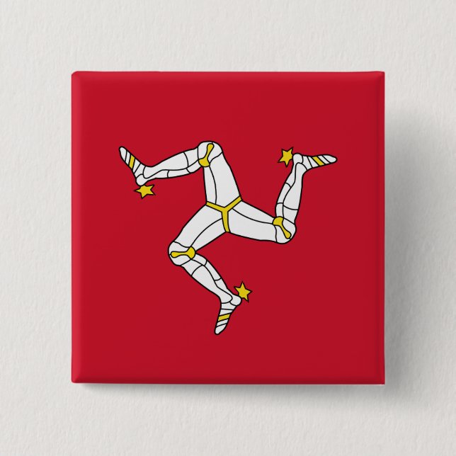 Button with Isle of Man Flag, United Kingdom (Front)