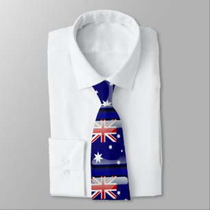 Buttonized Flag of Australia Neck Tie