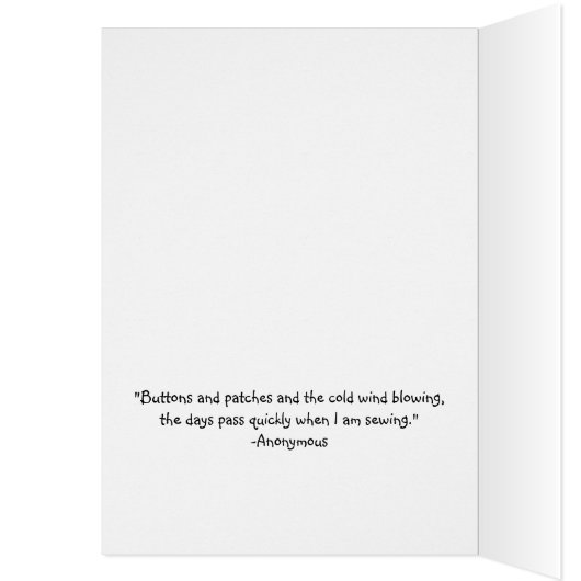 Buttons and Lace Quilt Block Card (Inside (Left))