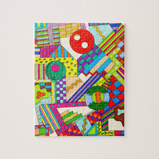 Buttons Caught in Shapes Jigsaw Puzzle (Vertical)