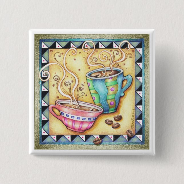 BUTTONS - COOL BEANS! COFFEE ART (Front)
