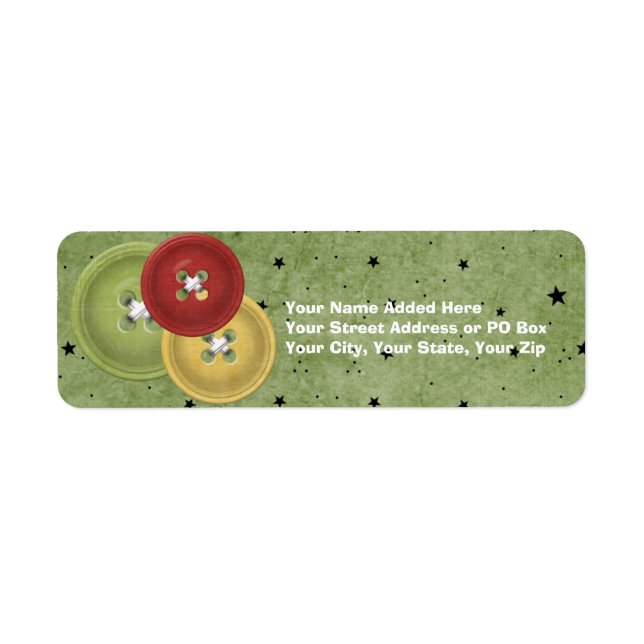 Buttons Customizable Holiday Return Address Labels (Front)
