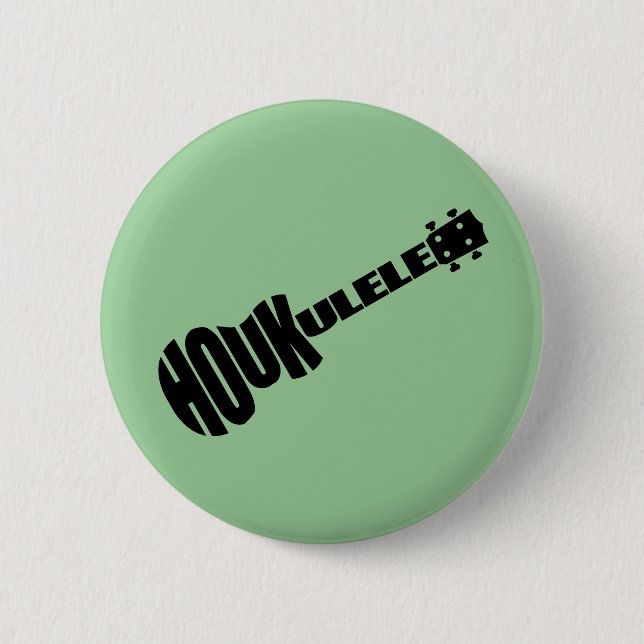 Buttons - Houkulele Logo - Green Round (Front)