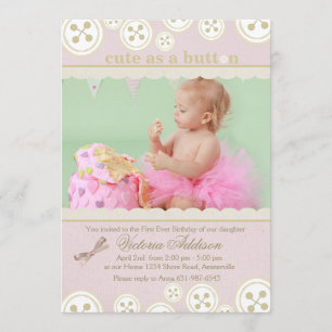 Buttons 'n Bows Photo Invitation