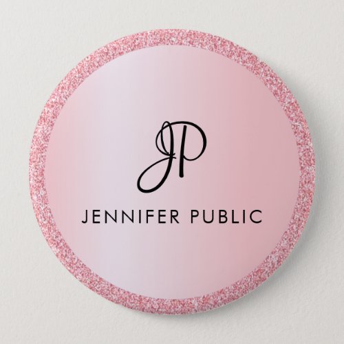 Buttons Personalized Monogram Template Rose Gold