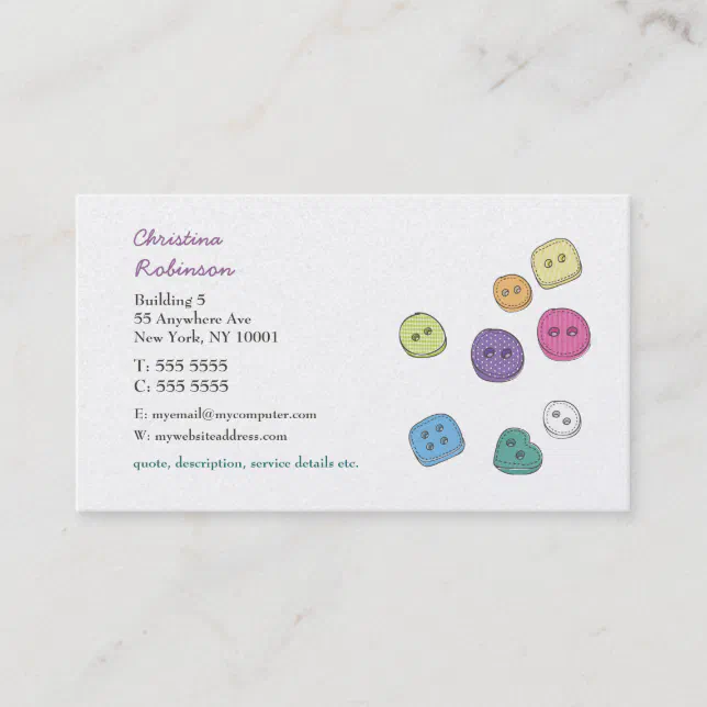 Buttons Sewing Craft Scrapbooking Business Cards Zazzle