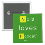 'Nolla 
 loves
 Popcat'  Buttons (square)