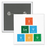 I 
 luv 
 You  Buttons (square)