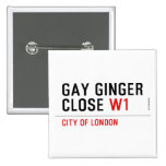 GAY GINGER CLOSE  Buttons (square)