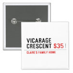 Vicarage Crescent  Buttons (square)