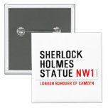 sherlock holmes statue  Buttons (square)