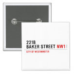 221B BAKER STREET  Buttons (square)
