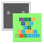 KEEP
 CALM
 AND
 HAPPY
 BIRTHDAY  Buttons (square)