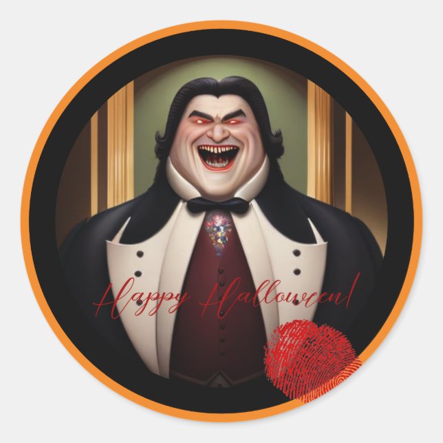 Buxom Count Dracula Halloween Sticker (Front)