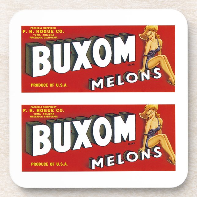 Buxom Mellons Drink Coaster (Front)