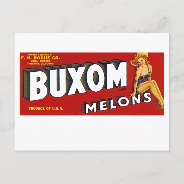 Buxom Mellons Postcard (Front)