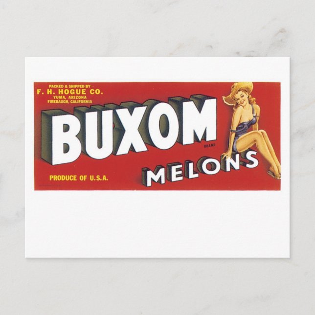 Buxom Melons Postcard (Front)