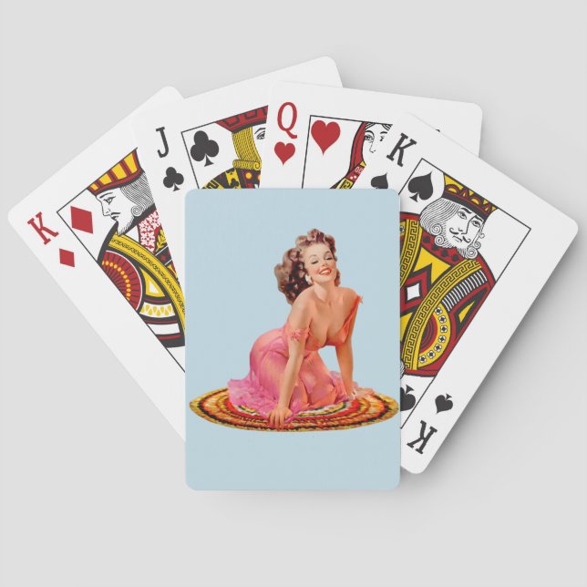 BUXOM RETRO PINUP GIRL PLAYING CARDS (Back)