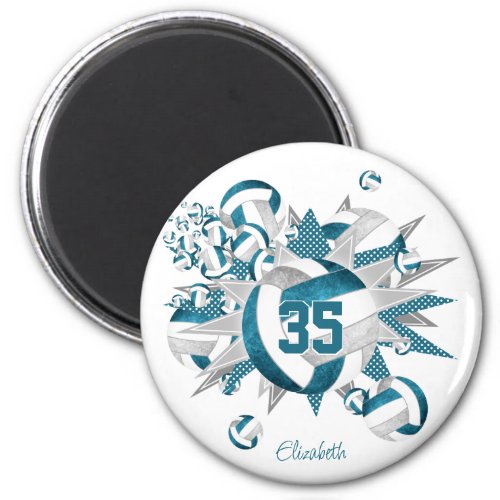 buy 1 or for team teal gray volleyballs stars magnet