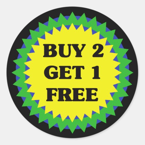 BUY 2 GET 1 FREE RETAIL SALE Sticker