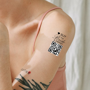 Buy A Bride A Drink Bachelorette Party QR Code 9 Temporary Tattoos