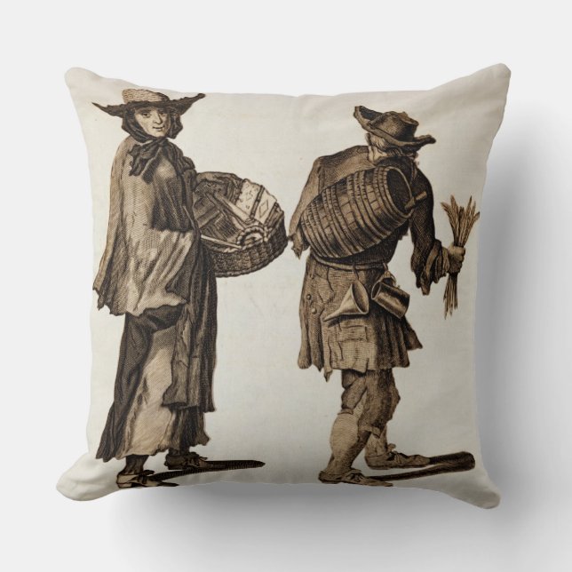 'Buy a new Almanac! Fine writing ink!', illustrati Throw Pillow (Front)