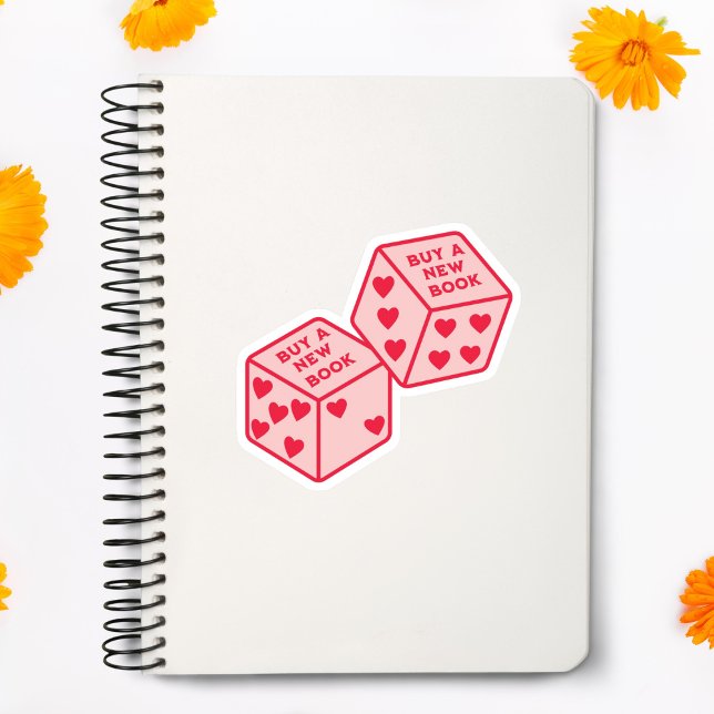 Buy a New Book Heart Dice Sticker (Creator Uploaded)