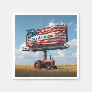 Buy American Billboard Sign With Old Tractor Napkins