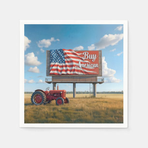 Buy American Billboard Sign With Old Tractor Napkins