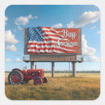 Buy American Billboard Sign With Old Tractor Square Sticker
