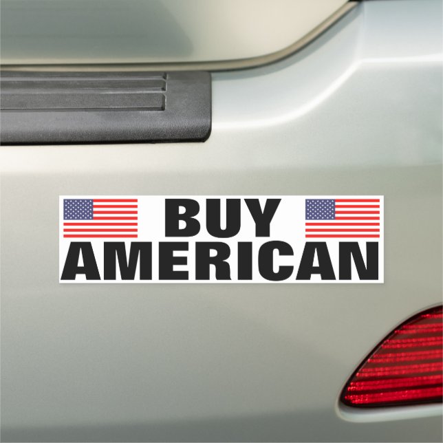 Buy American car bumper magnet with US flag (In Situ)