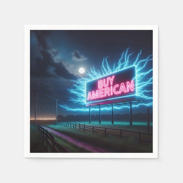 Buy American Neon Billboard With Moon Napkins (Front)