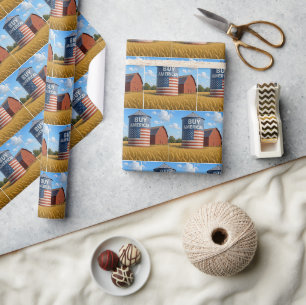 Buy American Sign On a Farm Silo Wrapping Paper