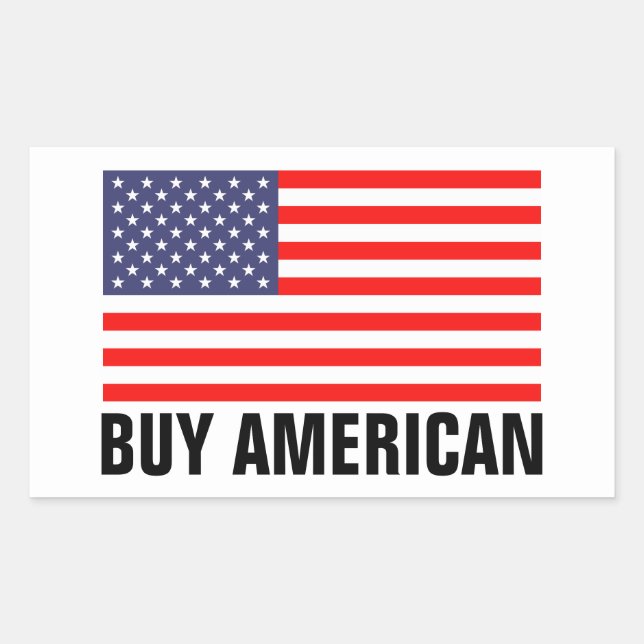 Buy American stickers with United States flag (Front)