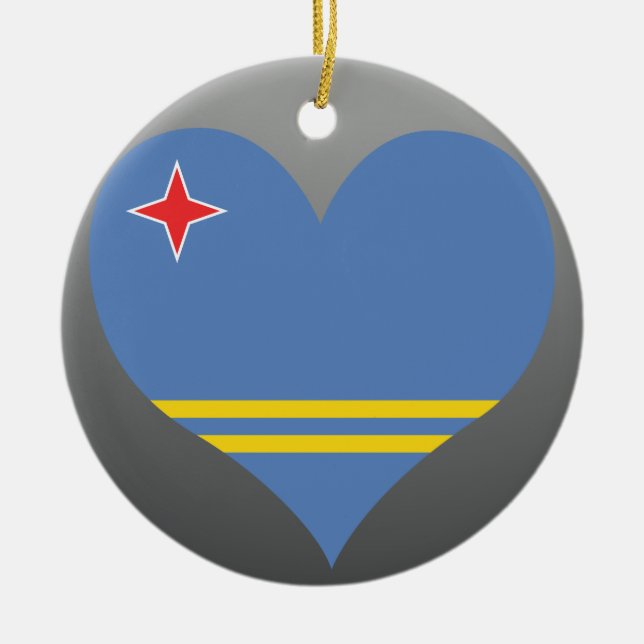 Buy Aruba Flag Ceramic Ornament (Front)