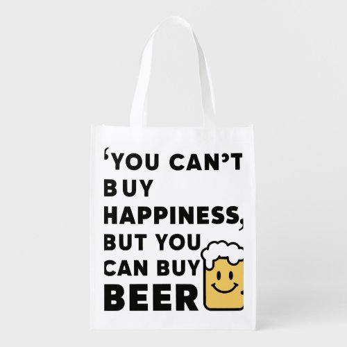 Buy Beer Buy Happiness   Grocery Bag