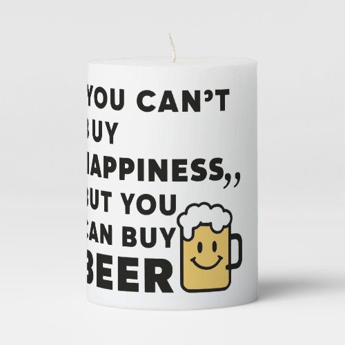 Buy Beer for Happiness Pillar Candle
