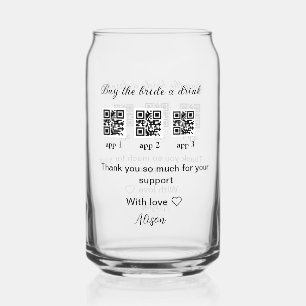 buy bride a drink scan QR code thank youInvitation Can Glass